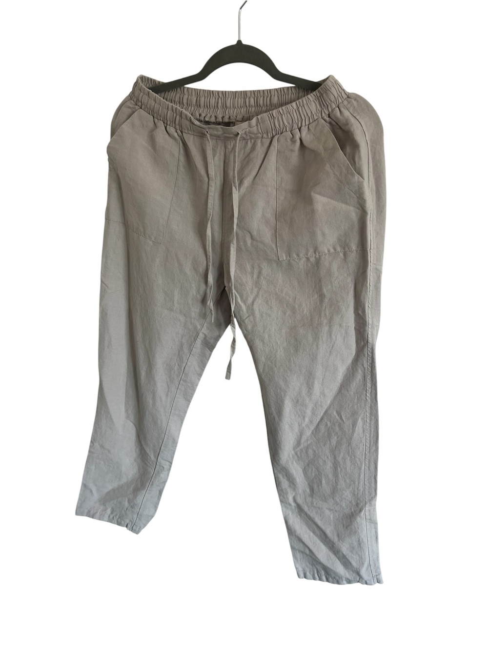 NWT Vikolino Oatmeal Linen Drawstring Pants, size S/M